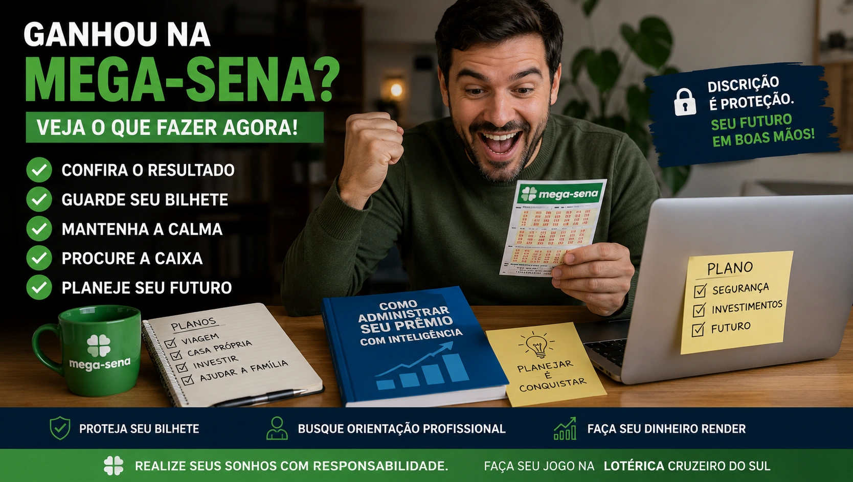 O que fazer se eu ganhar na Mega hoje?