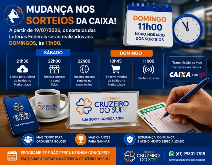 Entenda o novo dia e horário dos sorteios e saiba como essa mudança impacta suas apostas